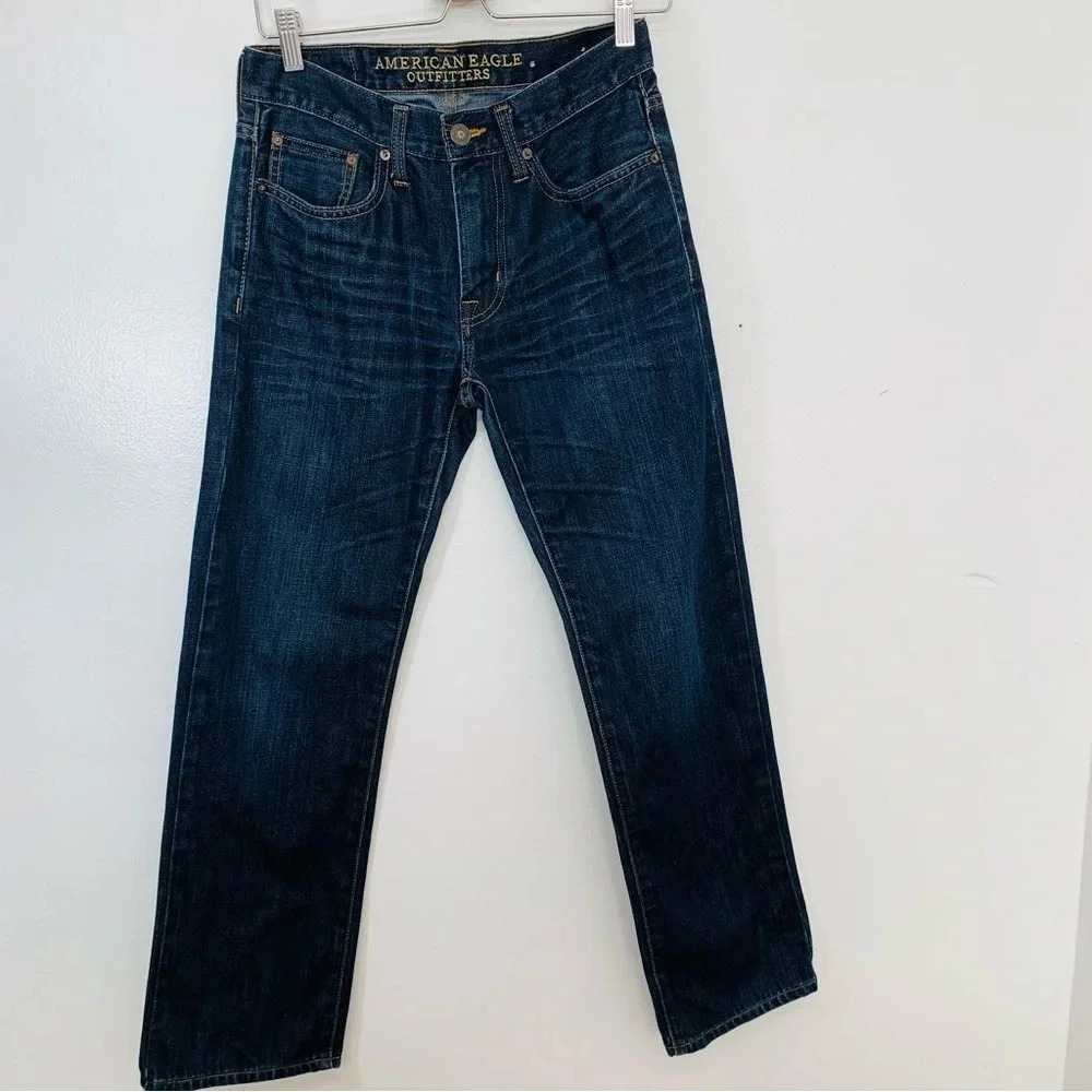 American Eagle Original Straight Jeans Men Size 28 Blue 100% Cotton Casual 28"